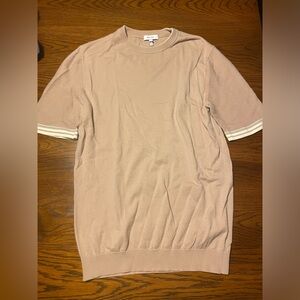 REISS- men’s blush wool combo short sleeve ribbed sweater. NEW without tag.